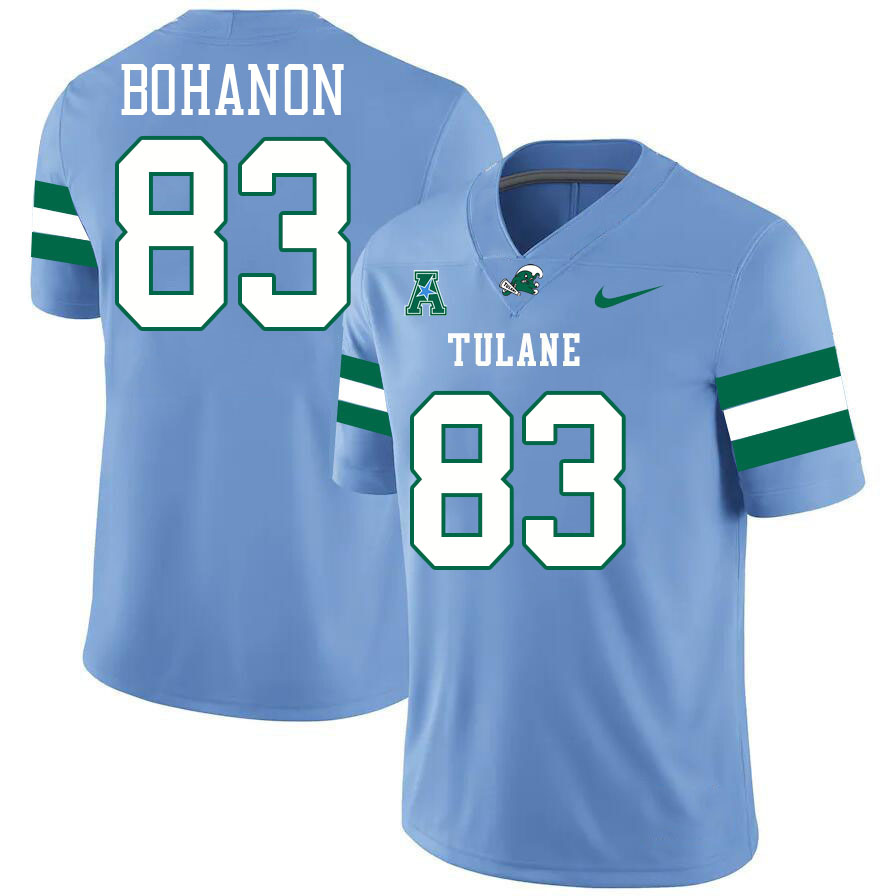 #83 Bryce Bohanon Tulane Green Wave Jersey College Football Uniforms,Apparels Stitched-Blue